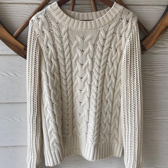 Frame Denim Sweaters - Frame Cotton Silk Cable Knit Sweater
